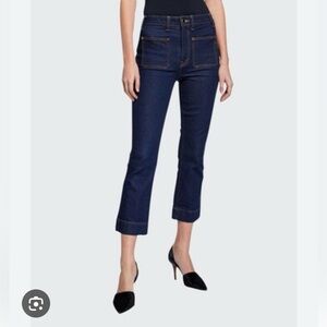Khaite - Dark Wash Blue Cropped Jeans, size 25